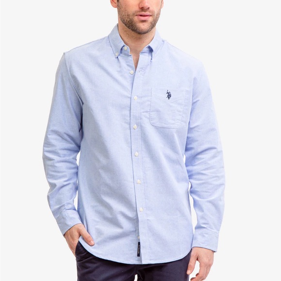 US Polo Assn. Blue Button Up Shirt - Picture 1 of 5